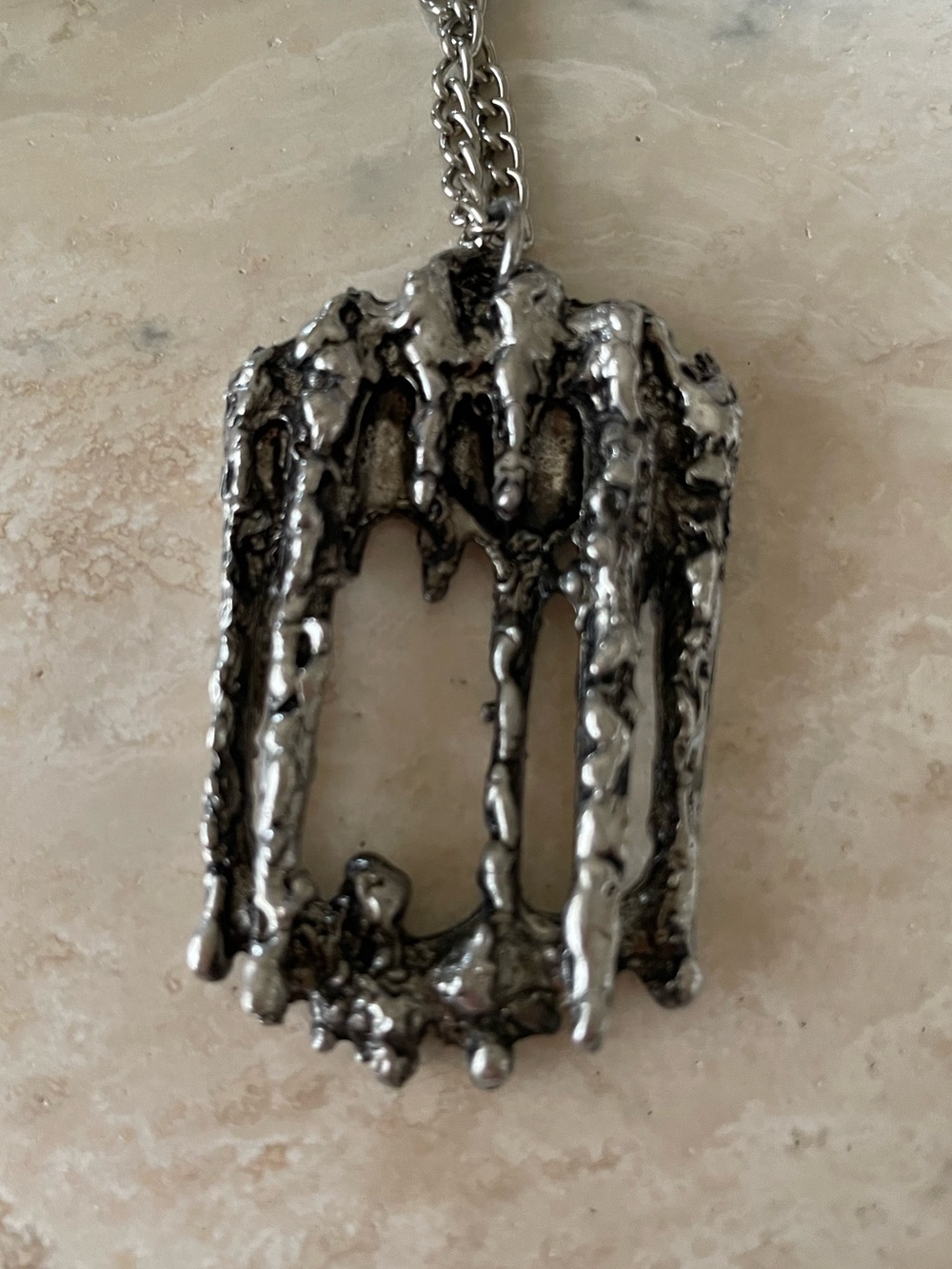 VINTAGE Pewter Viking Nordic Replica Pendant Necklace